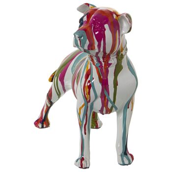 FIGURINE CHIEN EN RÉSINE GRAFFITI MULTICOLORE 29X12X24CM ST49374 3