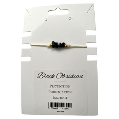 Bracelet Gemchips, obsidienne noire