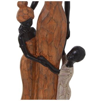 FIGURINE AFRIANA EN RÉSINE AVEC FILLE MARRON 11X6X31CM ST49974 3