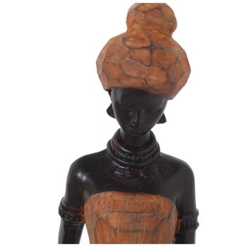 FIGURINE AFRIANA EN RÉSINE AVEC FILLE MARRON 11X6X31CM ST49974 4