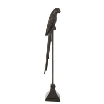 FIGURINE DE PERROQUET EN RÉSINE AVEC SUPPORT COULEUR BRONZE 17,5X13X72CM ST50082 3