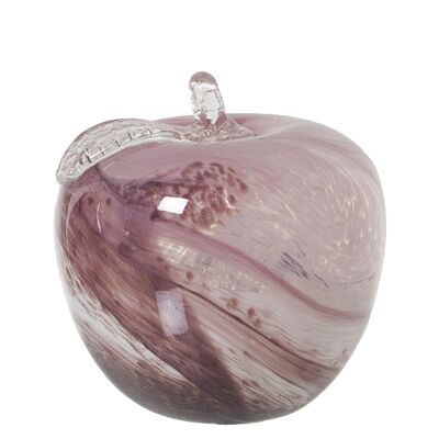 FIGURA MELA TERRA IN CRISTALLO ROSA °13X13CM ST20148