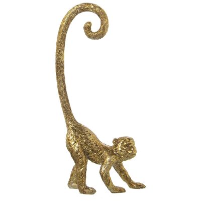 GOLDEN RESIN MONKEY FIGURE 12X6X26CM ST49998