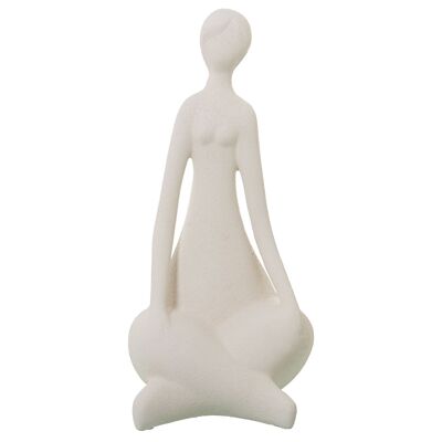 FIGURE OF SITTING WOMAN CERAMIC SAND BEIGE _22X27X47CM ST61077