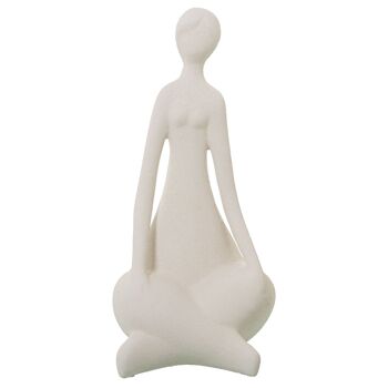 FIGURE DE FEMME ASSISE CERAMIQUE SABLE BEIGE _22X27X47CM ST61077 1