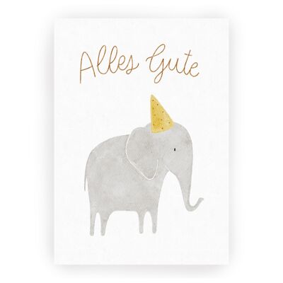 Postkarte Geburtstag Elefant