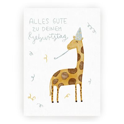 Postkarte Geburtstag Giraffe