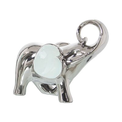 FIGURA ELEFANTE CERAMICA AZZURRO/ARGENTO 20X9X18CM ST51002