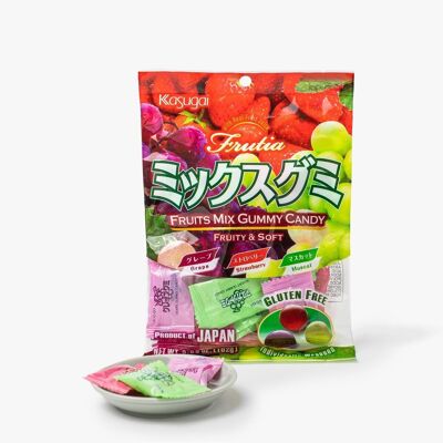 Assortiment de bonbons gummies aux fruits (fraise, raisin, muscat) - 102g