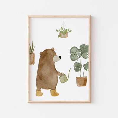 Poster Crazy Plant Bear A4