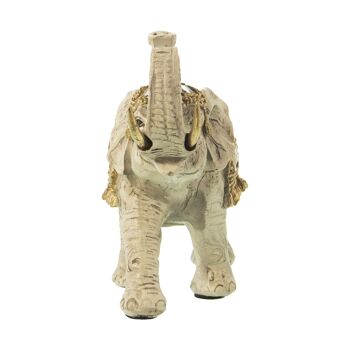 FIGURINE ÉLÉPHANT EN RÉSINE BLANCHE 18X8X14CM ST49349 2