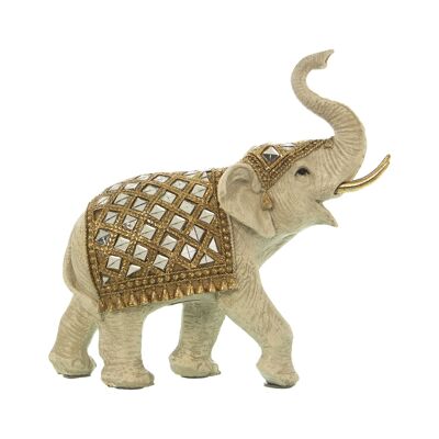 FIGURA ELEFANTE IN RESINA BIANCA 23.5X10.5X23CM ST49350