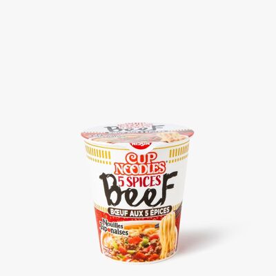 Cup noodles - Instant beef nissin ramen with 5 spices - 64g