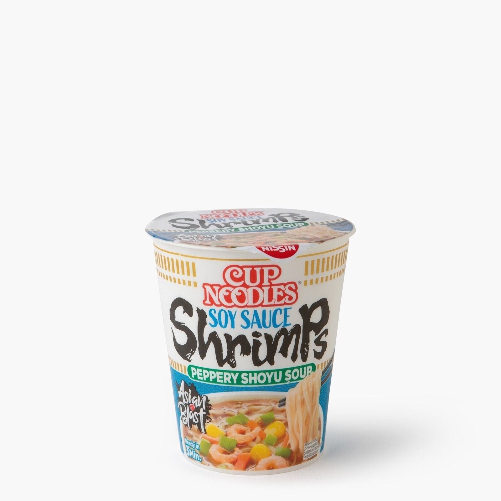 Instant-Ramen-Nissin-Garnelen und Sojasauce – 63 g