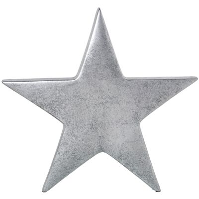 SILVER CERAMIC STAR FIGURE _45X9X40CM ST60338