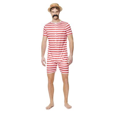 Red Old Time Bathing Suit - M