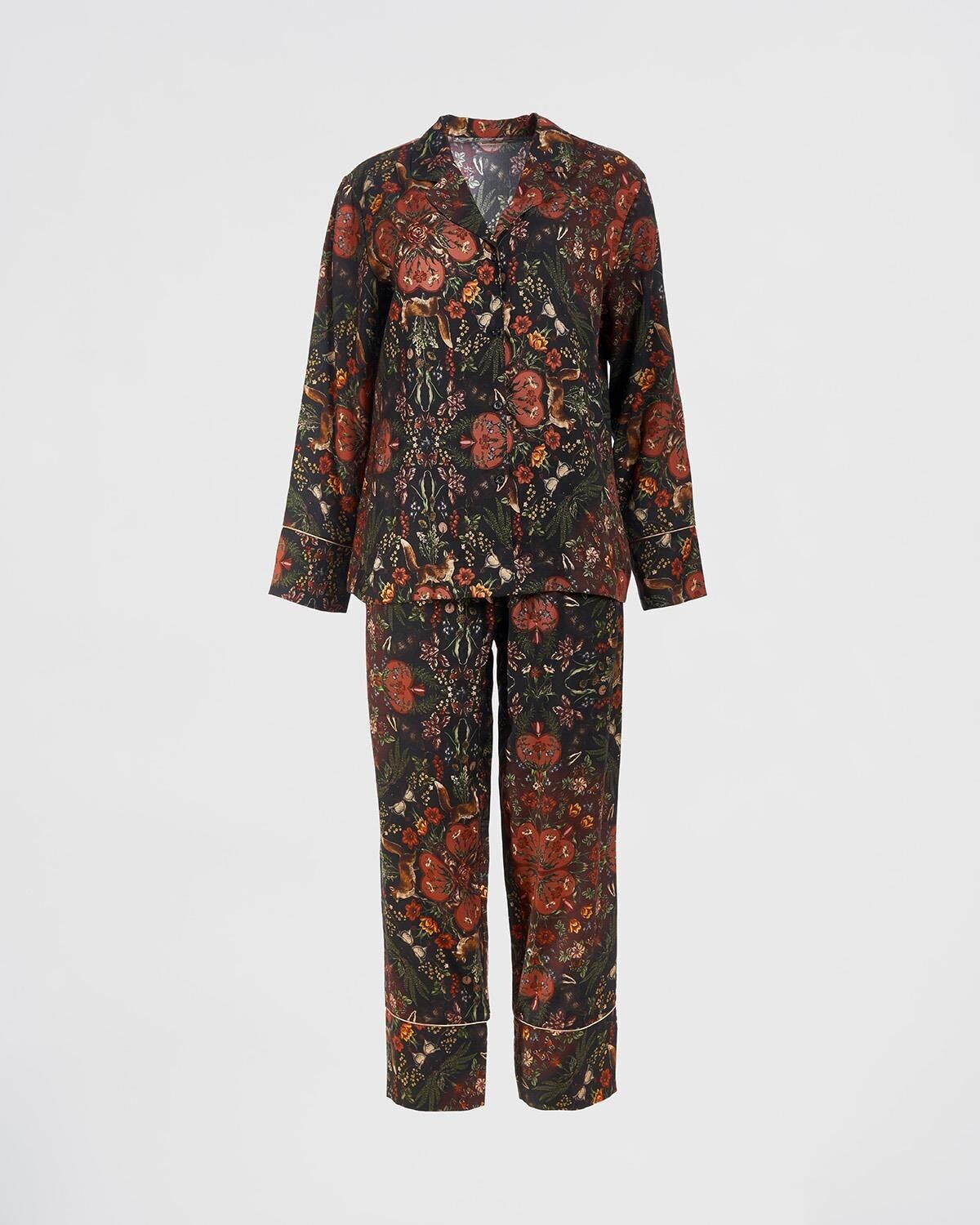 Folksy Fox Pyjama Schwarz