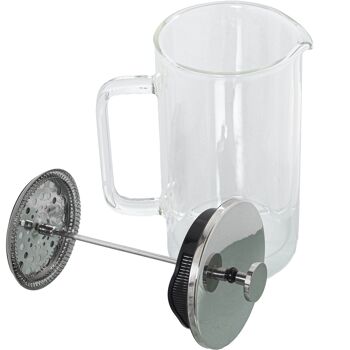 CAFETIÈRE À Piston 1000ML DOUBLE VERRE/ACIER INOXYDABLE _10,5X16X22,5CM VERRE BOROSI ST80159 2