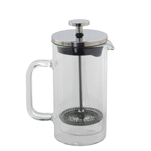 CAFETERA ÉMBOLO 350ML CRISTALDOBLE/ACERO INOXIDABLE _7,5X12,5X17,5CM CRISTAL BOROS ST80157