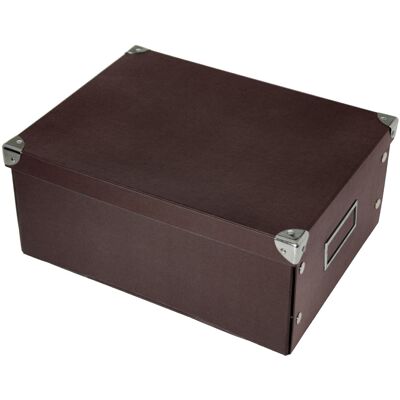 SCATOLA IN CARTONE PIEGHEVOLE MARRONE _35X27X15CM ST61416