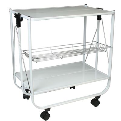 WHITE METAL FOLDING WAITER CABINET _68X40X70CM ST82626