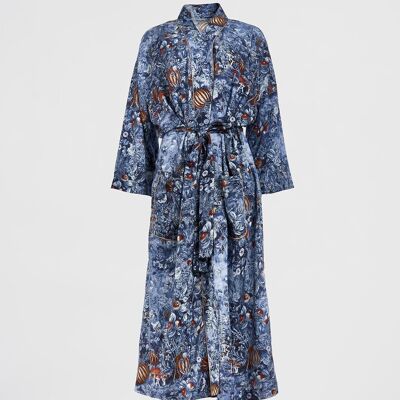 Kimono da giardino notturno Blu notte