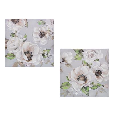 CUADRO LIENZO 40X40CM FLORES SURTIDO _40X2,5X40CM ST34837