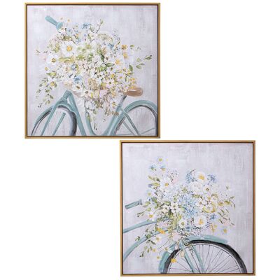CANVAS PICTURE 60X60CM BICYCLE WITH NATURAL WOOD FRAME SURTI _60X60X3.5CM ST69195