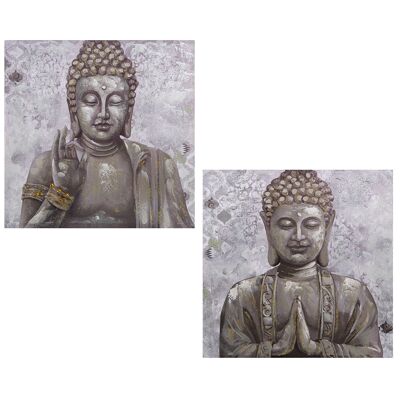 CANVAS PICTURE 60X60CM ASSORTED BUDDHA 60X3X60CM ST34833
