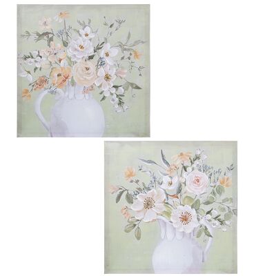 CANVAS PICTURE 60X60CM ASSORTED FLOWERS _60X60X3CM ST69172