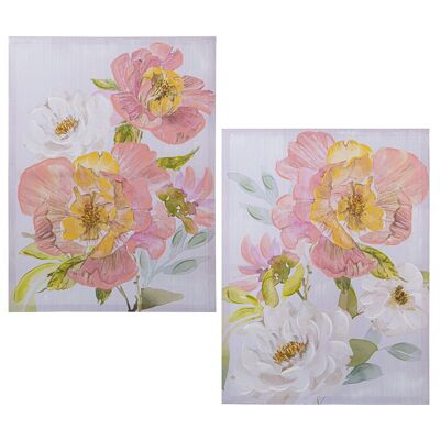 TABLEAU SUR TOILE 60X80CM FLEURS ASSORTIES _60X3.5X80CM ST69146