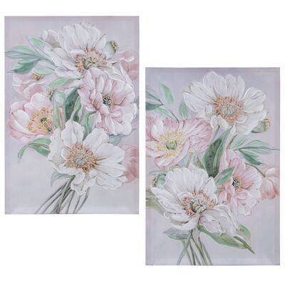 CANVAS PICTURE 60X90CM 40% HAND PAINTED FLOWERS ASSORTED _60X90X3CM ST69211
