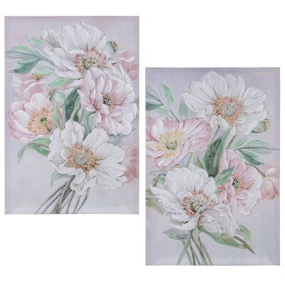 QUADRO SU TELA 60X90CM 40% FIORI DIPINTI A MANO ASSORTITI _60X90X3CM ST69211