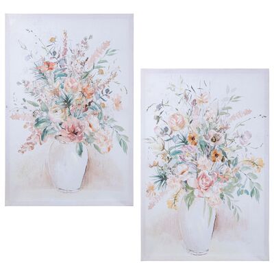 CANVAS PICTURE 60X90CM 40% HAND PAINTED FLOWERS ASSORTED _60X90X3CM ST69213