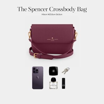 Sac bandoulière Spencer bordeaux 4