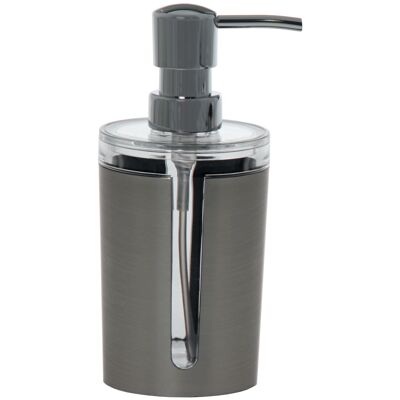 DISPENSER DA BAGNO IN ACRILICO GRIGIO/TRASPARENTE _°8,5X17,5CM ST87084