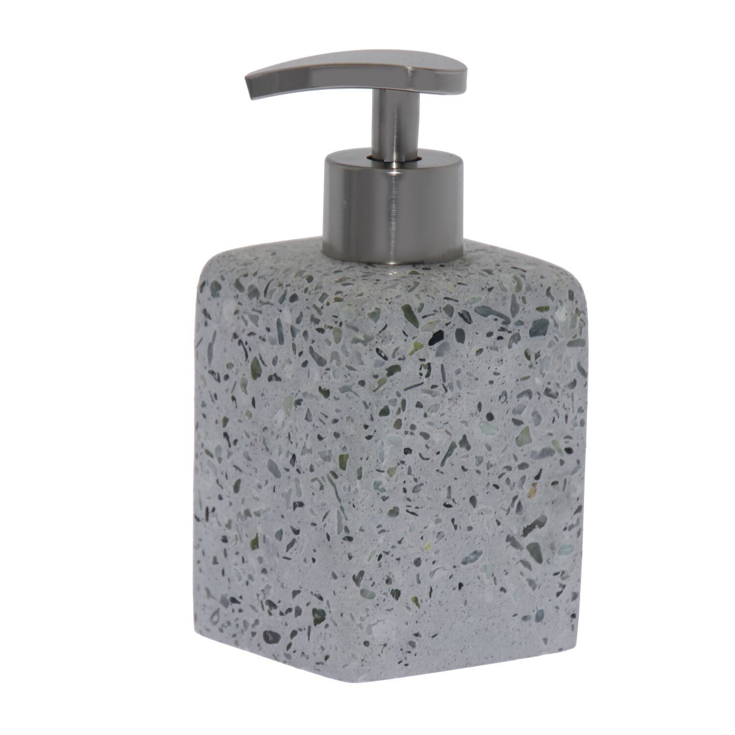 Dispenser per bagno in acrilico grigio con macchie 7x7x14,5cm st87217