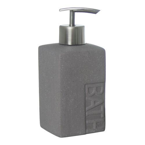 DOSIFICADOR BAÑO CERÁMICA GRIS _7X7X16CM ST87501