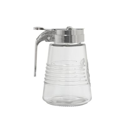 GLASS HONEY/SYRUP DISPENSER _°8X19CM-DISPLAY:26.5X17.5X5CM ST10087