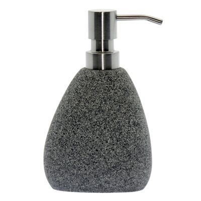 STONE GRAY RESIN DISPENSER/STEEL PUMP _10X9X17.5CM ST87159