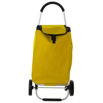 CHARIOT EN ALUMINIUM JAUNE CHARIOT EN TISSU POLYESTER:46X36X98, SAC:36X26X57 ST82668 2