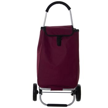 PANIER ALUMINIUM CHARIOT POLYESTER BORDEAUX:46X36X98, SAC:36X26X57 ST82664 2