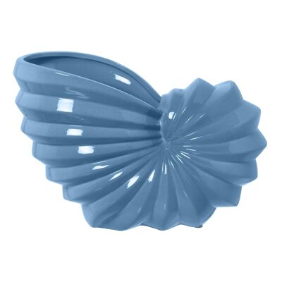 CENTRO CONCHIGLIA IN CERAMICA BLU LUCIDO _30X15X21CM ST60257
