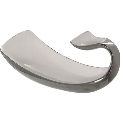 CENTRE CÉRAMIQUE BLANC/ARGENT _33X13.5X16CM ST57274