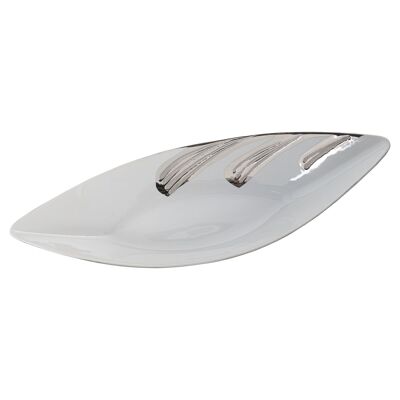 CENTRO CERAMICA BIANCO/ARGENTO 34X12X7CM ST51030