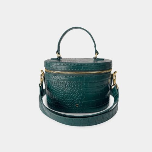 Emerald Leather Croc Aspen Circle Bag