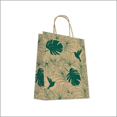 Paper bag – Grass paper – Tropical leaves – 50 pieces