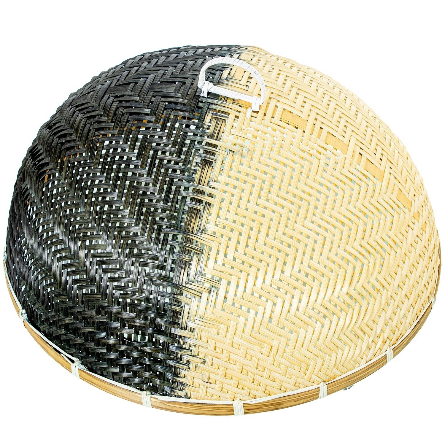 Futterabdeckung aus natürlichem Rattan, schwarz, 37 x 18 (22) cm, Artikelnummer: st34780