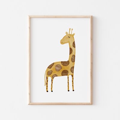 Safari Poster - Giraffe A4