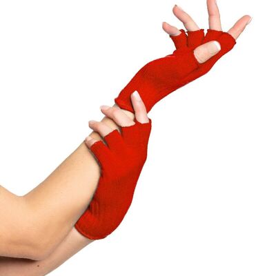 Fingerless Gloves Red - One-Size